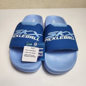 SKECHERS Hyper Burst Slide Revive Women's Pickleball Sandals Blue Size 9 NEW
